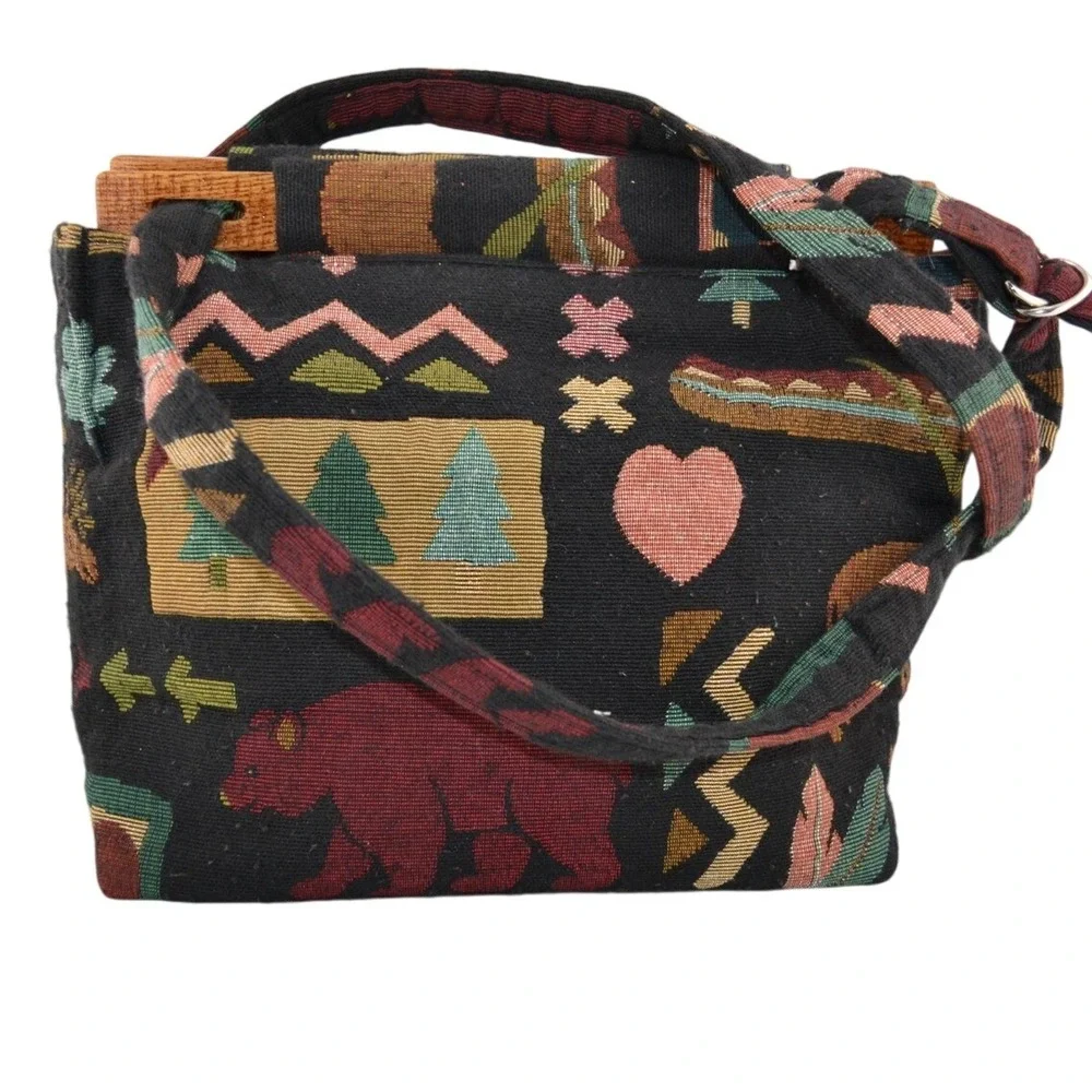 Handmade Clarice Karkula Tapestry Woodland‎ Animal Shoulder Bag – Rustic Boho